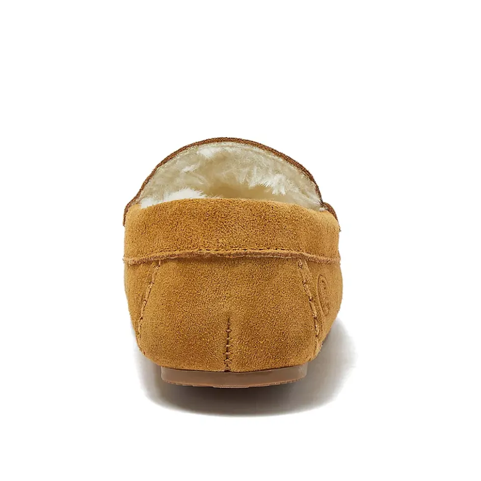 Kids Fuzzy Lined Suede Moccasin Slippers