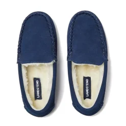Kids Fuzzy Lined Suede Moccasin Slippers