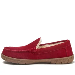 Kids Fuzzy Lined Suede Moccasin Slippers
