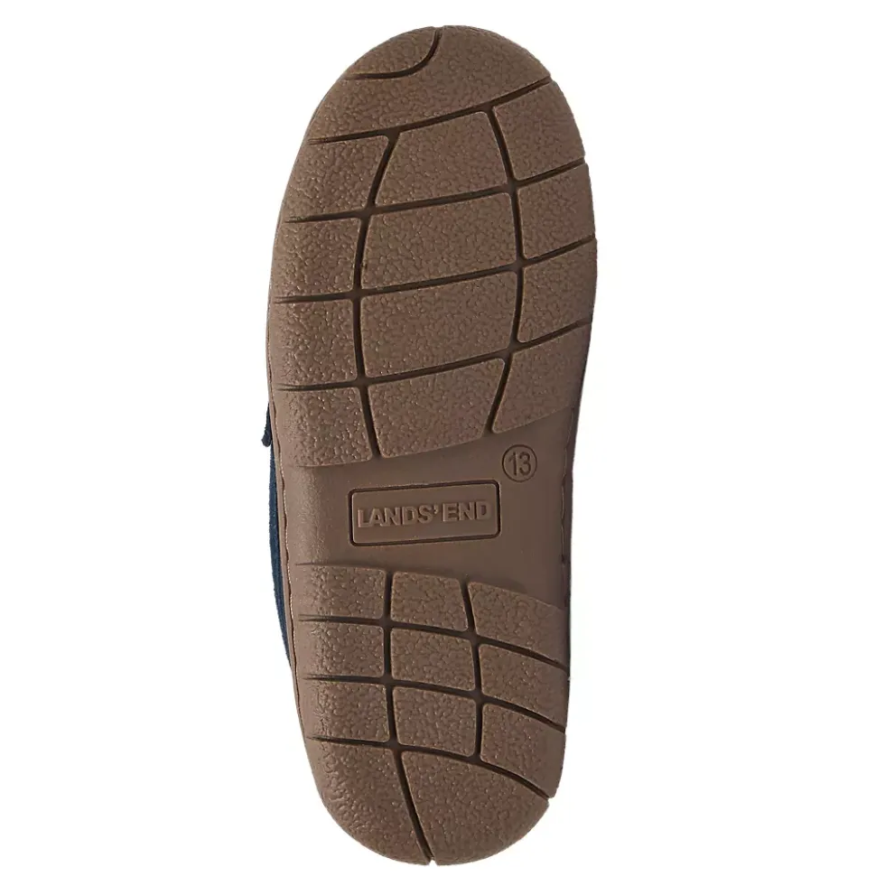 Kids Fuzzy Lined Suede Moccasin Slippers