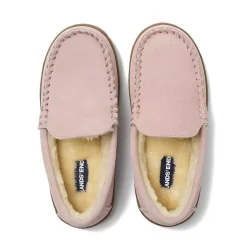 Kids Fuzzy Lined Suede Moccasin Slippers