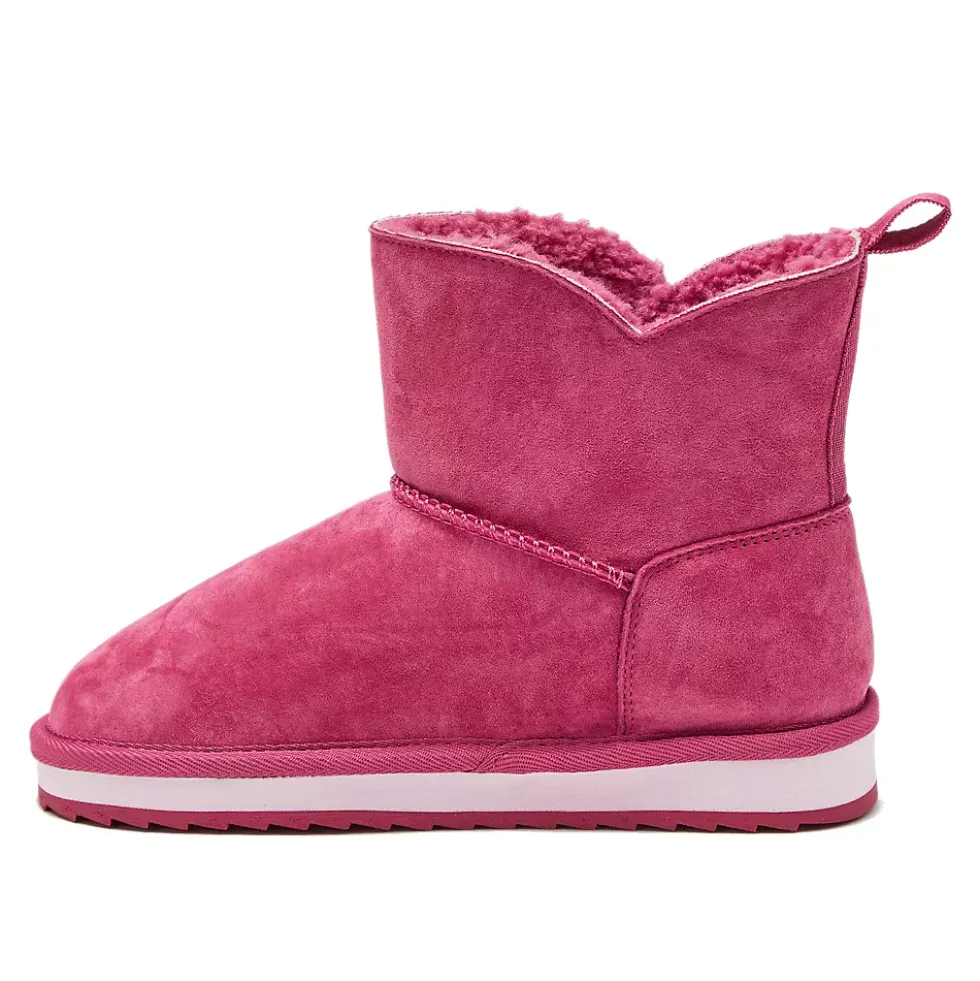 Kids Lined Suede Indoor Outdoor Boots