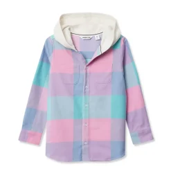 Kids Long Sleeve Hooded Flannel
