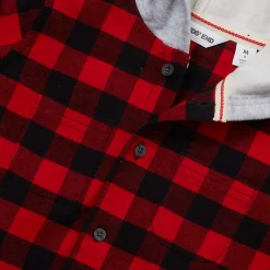 Kids Long Sleeve Hooded Flannel