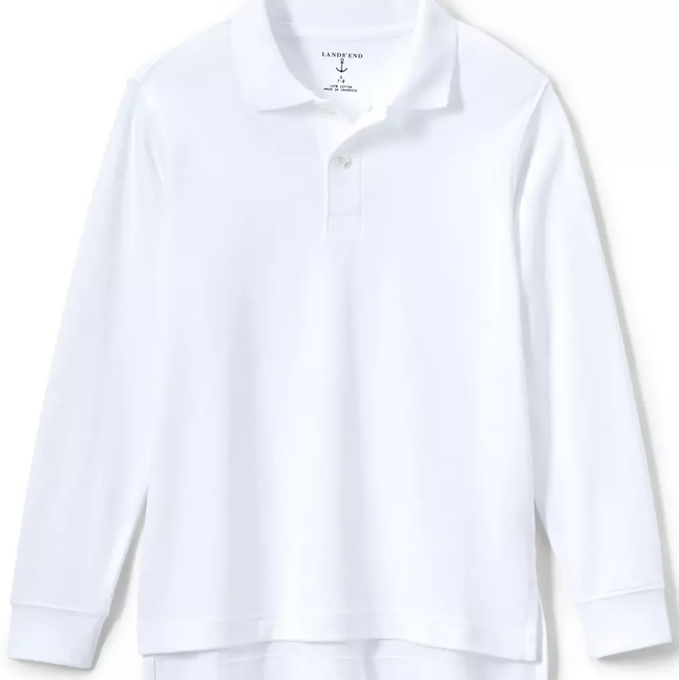 Kids Long Sleeve Interlock Polo Shirt