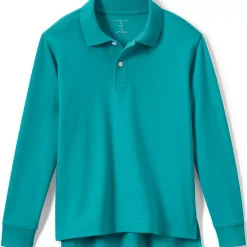 Kids Long Sleeve Interlock Polo Shirt