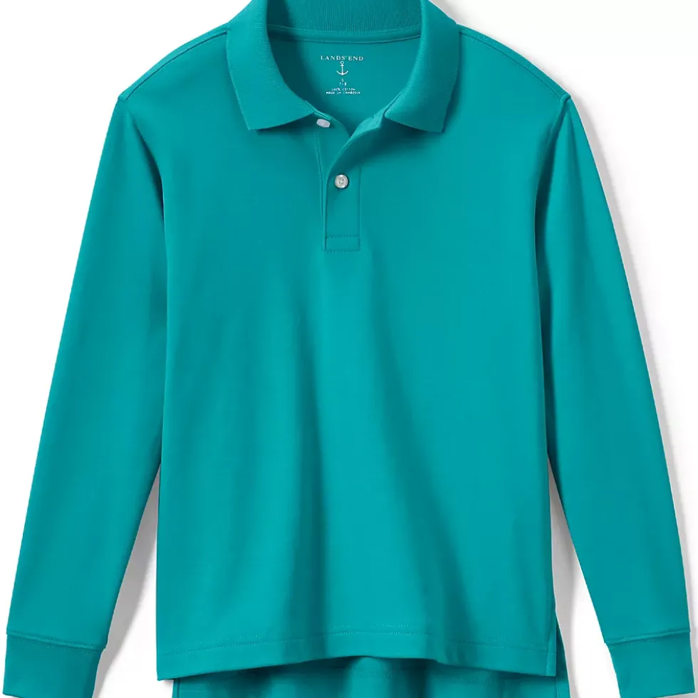 Kids Long Sleeve Interlock Polo Shirt