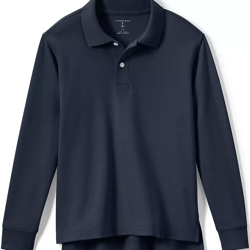 Kids Long Sleeve Interlock Polo Shirt