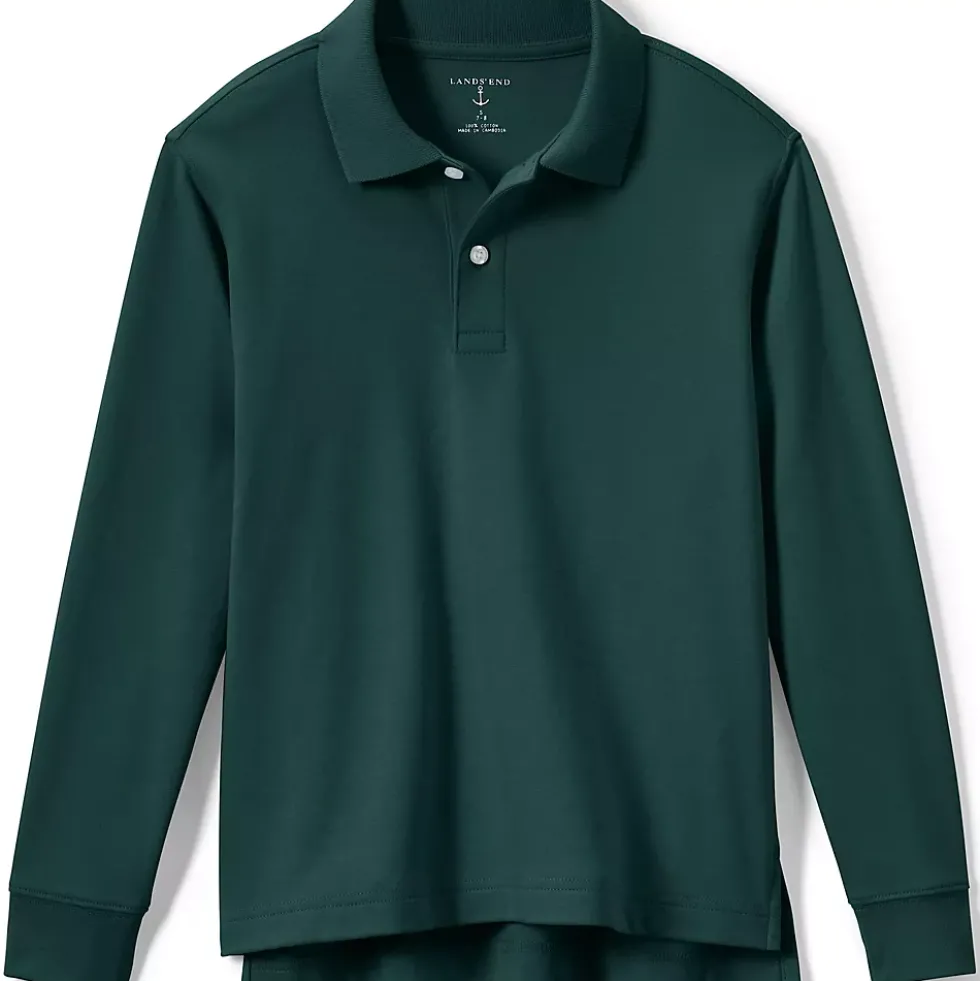 Kids Long Sleeve Interlock Polo Shirt