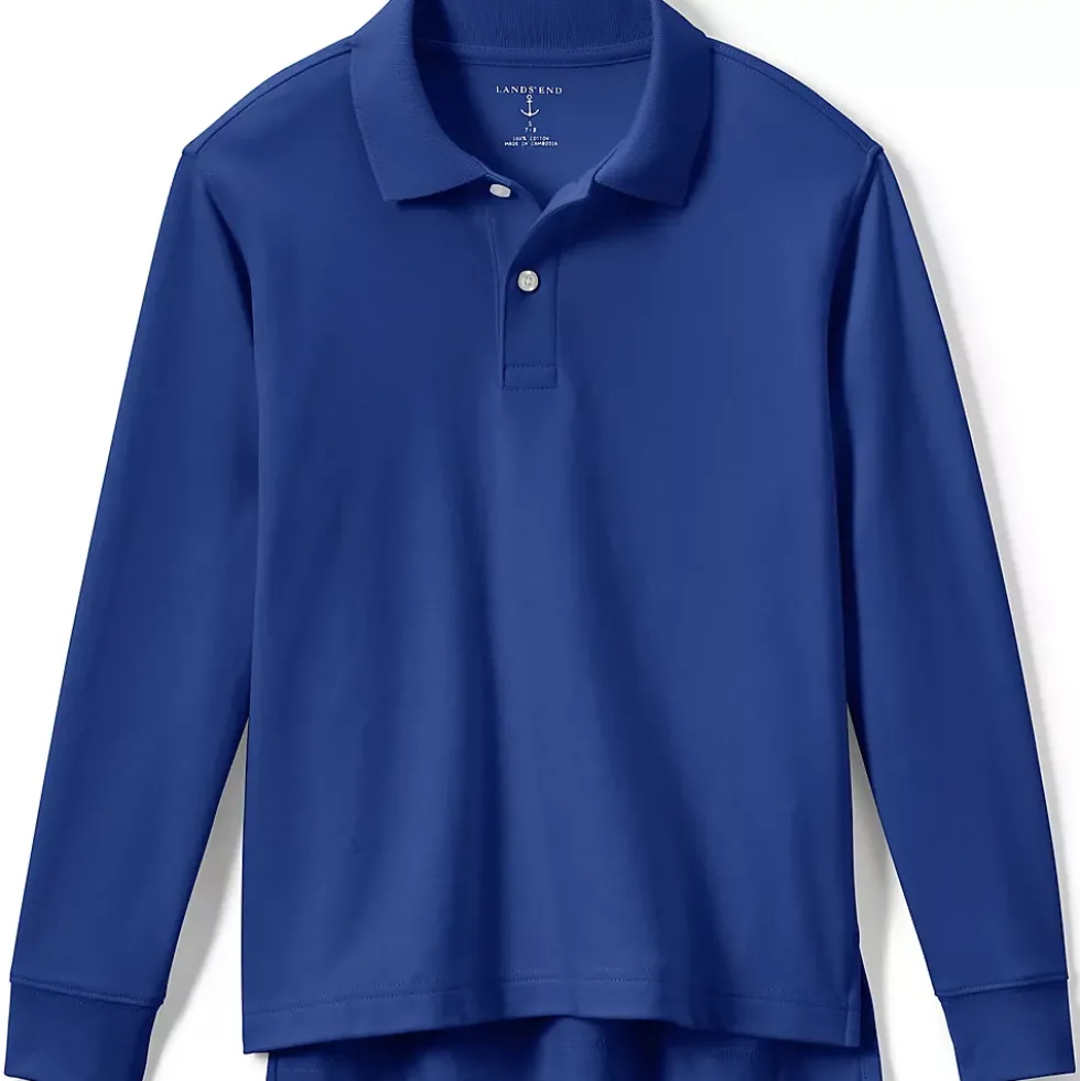 Kids Long Sleeve Interlock Polo Shirt
