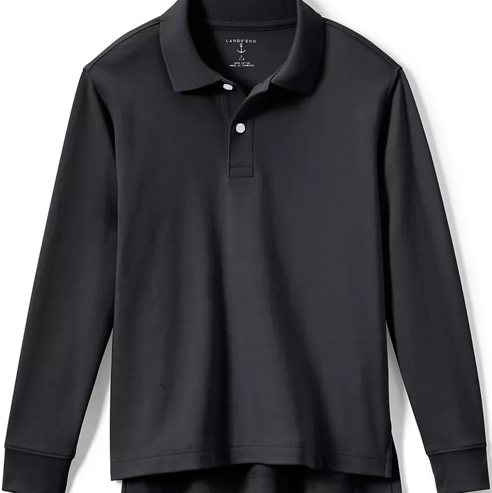 Kids Long Sleeve Interlock Polo Shirt