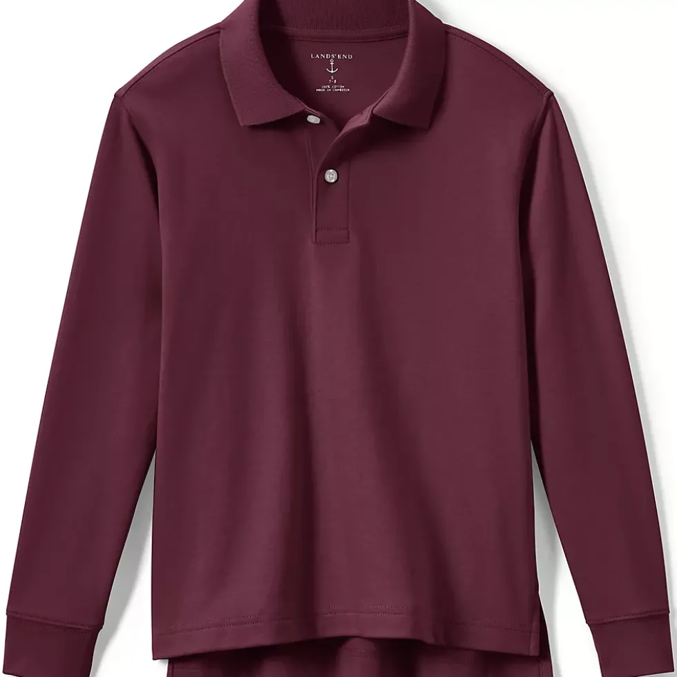 Kids Long Sleeve Interlock Polo Shirt
