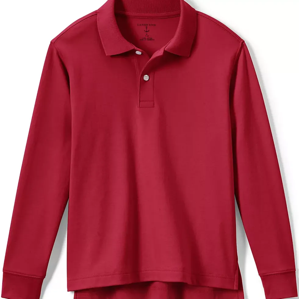 Kids Long Sleeve Interlock Polo Shirt