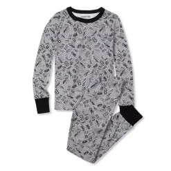 Kids Long Sleeve Top and Bottom Snug Fit Pajama Set
