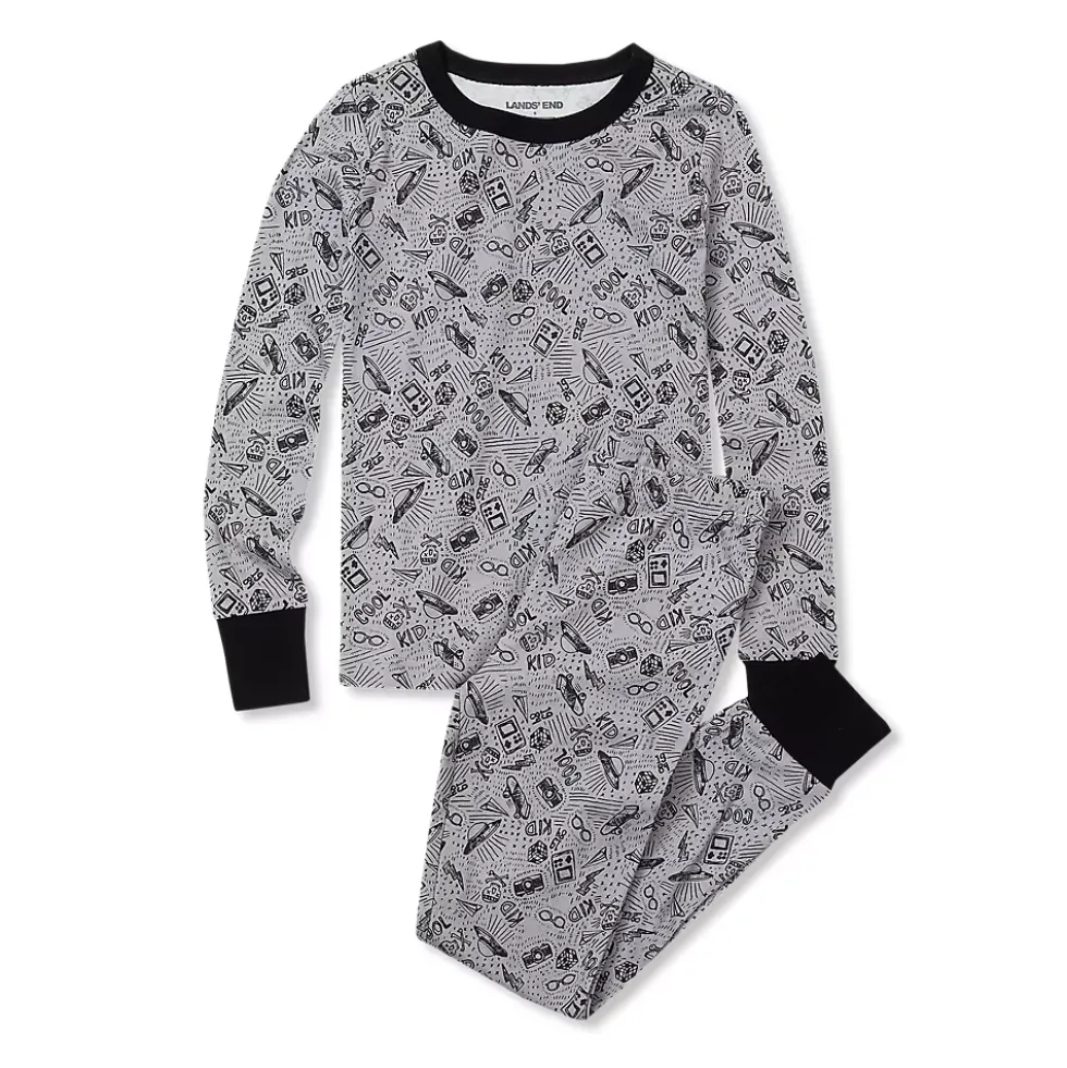 Kids Long Sleeve Top and Bottom Snug Fit Pajama Set