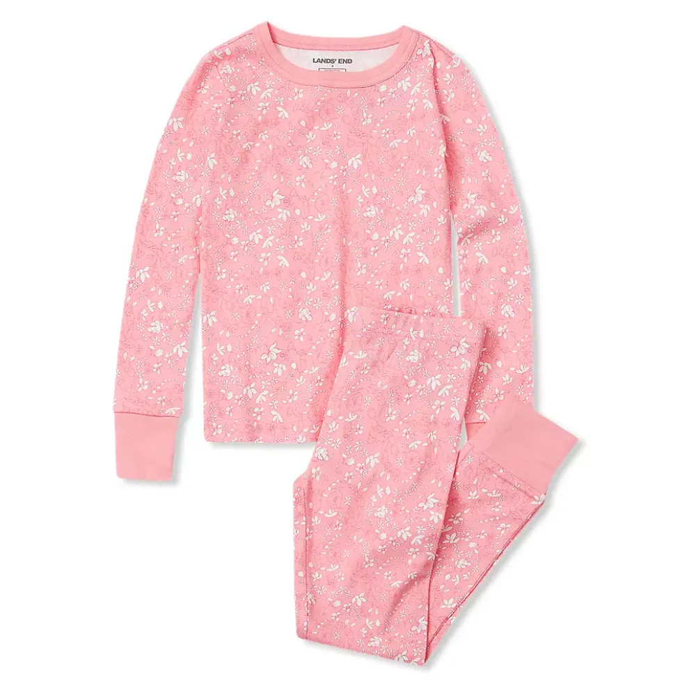 Kids Long Sleeve Top and Bottom Snug Fit Pajama Set