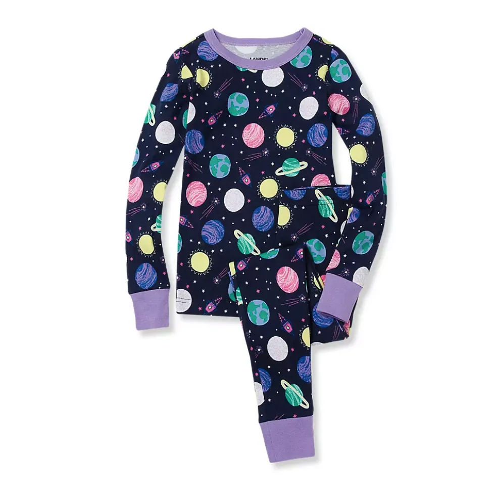 Kids Long Sleeve Top and Bottom Snug Fit Pajama Set