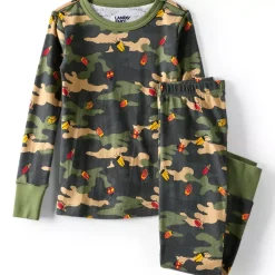 Kids Long Sleeve Top and Bottom Snug Fit Pajama Set