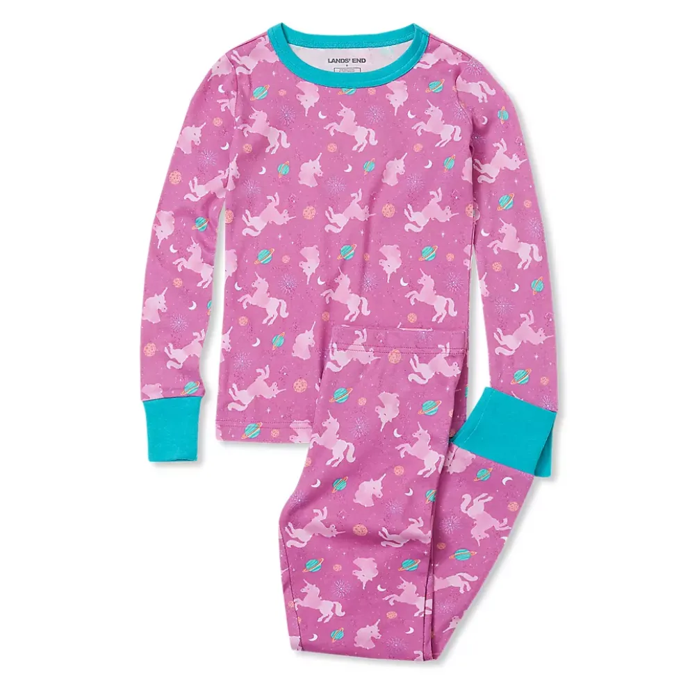 Kids Long Sleeve Top and Bottom Snug Fit Pajama Set