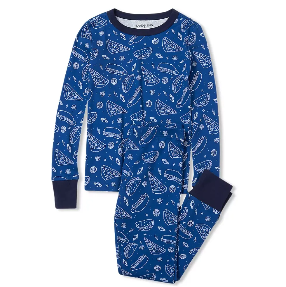 Kids Long Sleeve Top and Bottom Snug Fit Pajama Set