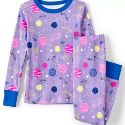 Kids Long Sleeve Top and Bottom Snug Fit Pajama Set