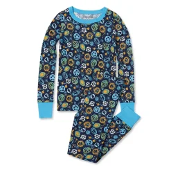 Kids Long Sleeve Top and Bottom Snug Fit Pajama Set
