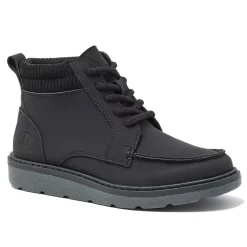 Kids Moc Toe Flannel Lined Lace Up Boots