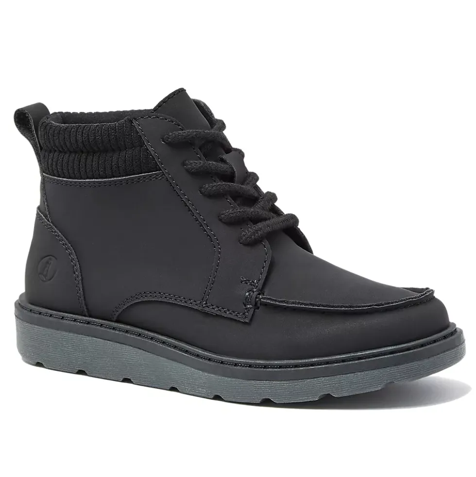 Kids Moc Toe Flannel Lined Lace Up Boots