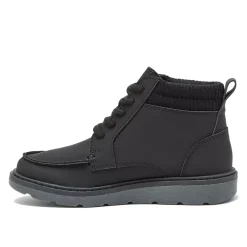 Kids Moc Toe Flannel Lined Lace Up Boots