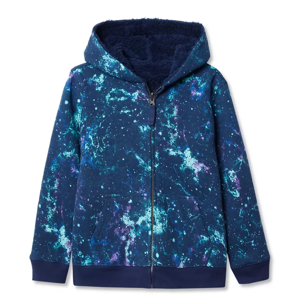 Kids Reversible Sherpa Fleece Hoodie
