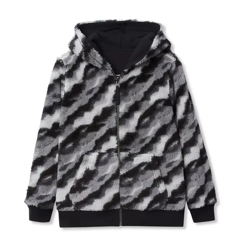 Kids Reversible Sherpa Fleece Hoodie