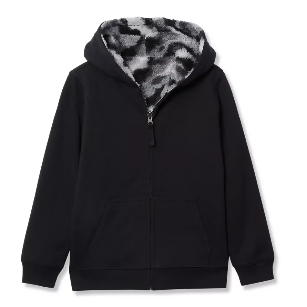 Kids Reversible Sherpa Fleece Hoodie