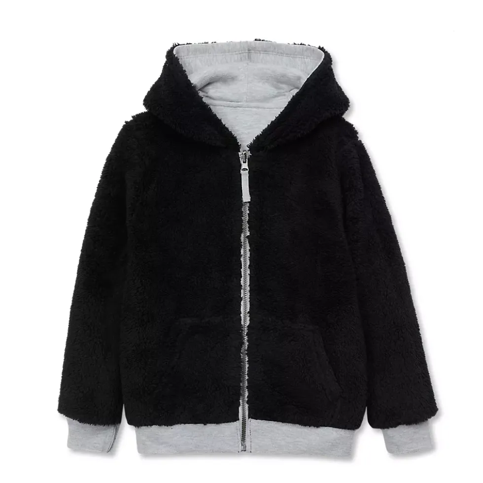 Kids Reversible Sherpa Fleece Hoodie