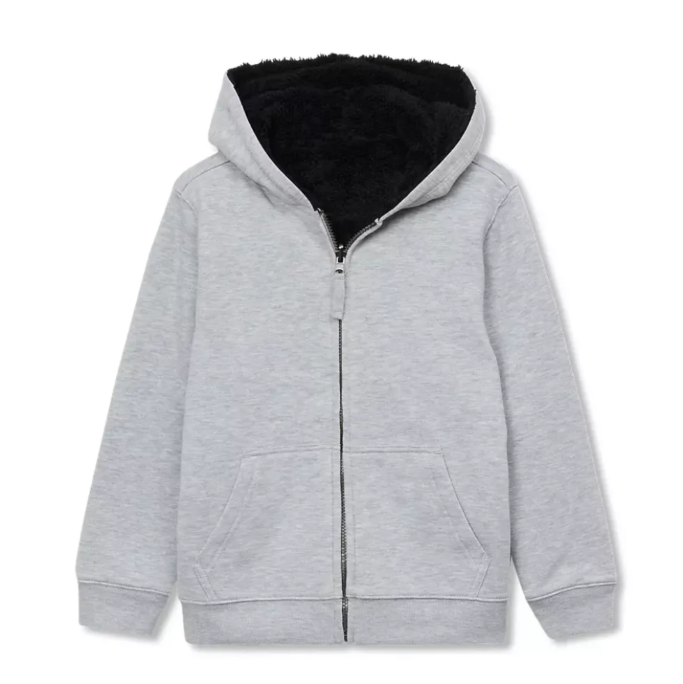 Kids Reversible Sherpa Fleece Hoodie