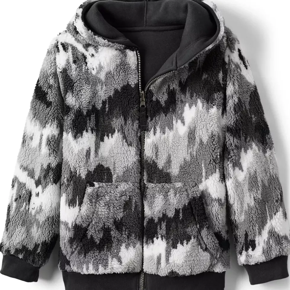 Kids Reversible Sherpa Fleece Hoodie
