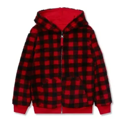 Kids Reversible Sherpa Fleece Hoodie