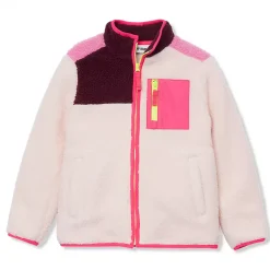 Kids Sherpa Contrast Full Zip Up Jacket