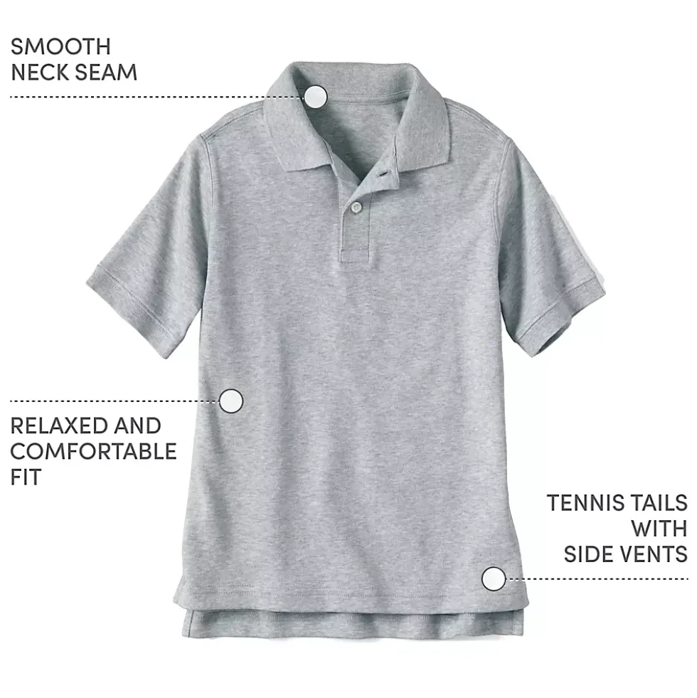 Kids Short Sleeve Interlock Polo Shirt