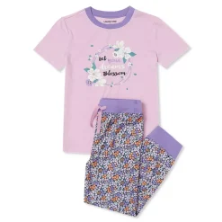 Kids Short Sleeve Top and Jogger Bottom Pajama Set