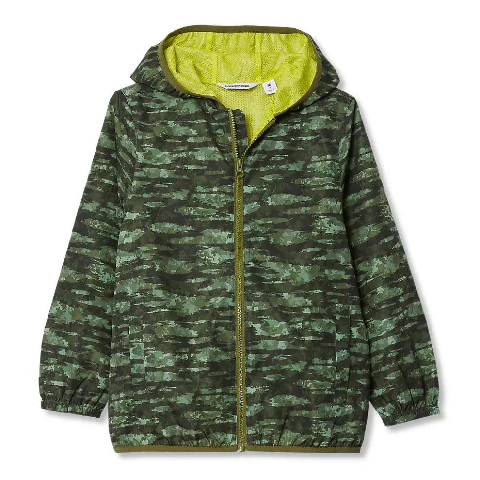 Kids Waterproof Hooded Packable Rain Jacket