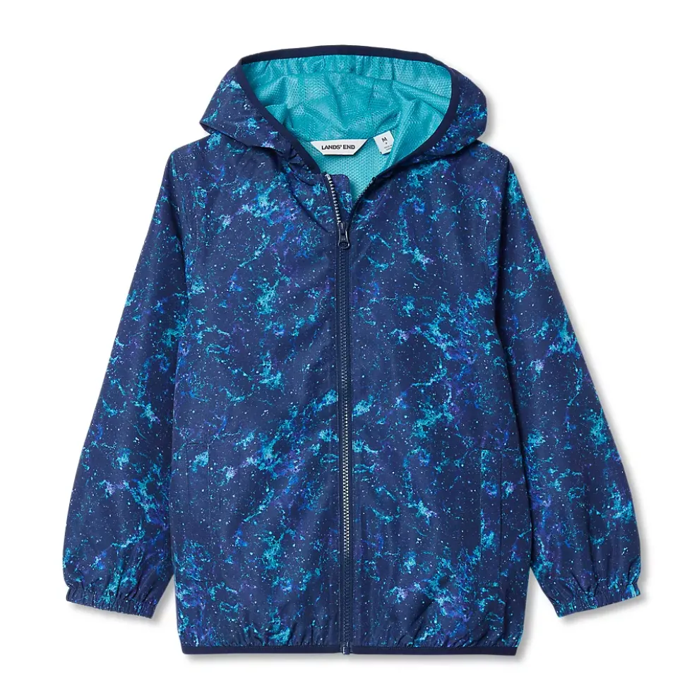 Kids Waterproof Hooded Packable Rain Jacket