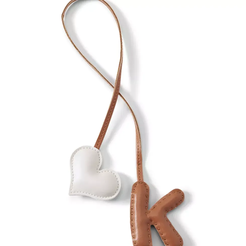Letter A Faux Leather Bag Charm