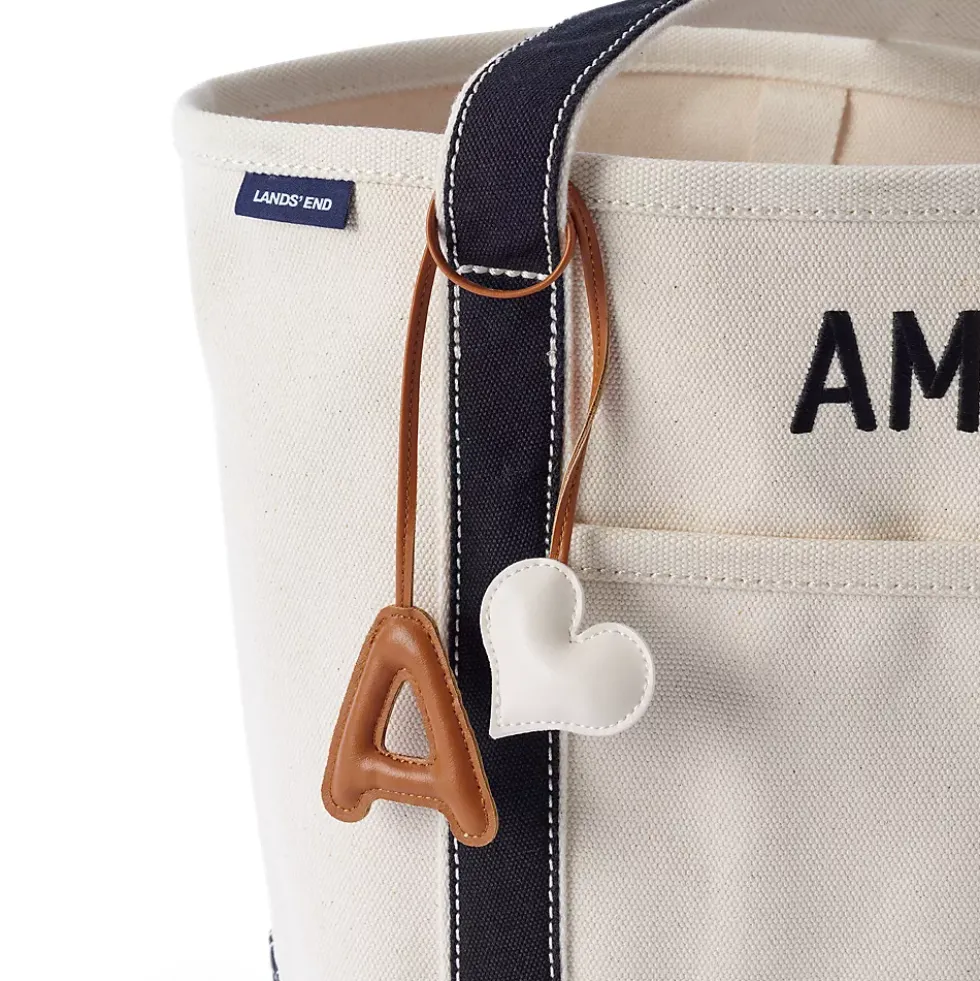 Letter A Faux Leather Bag Charm