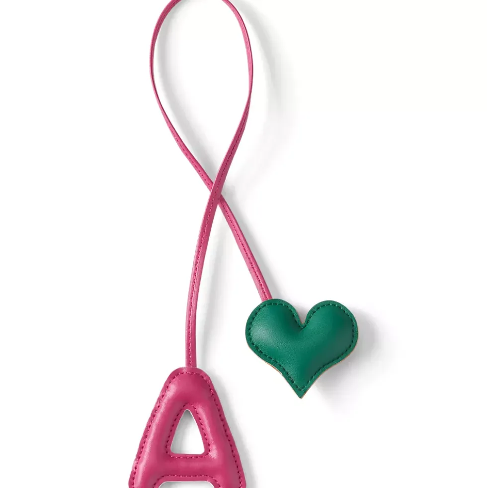Letter A Faux Leather Bag Charm