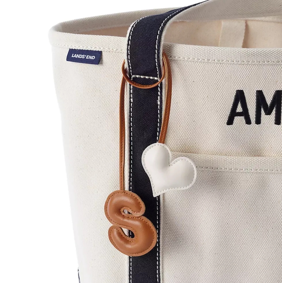 Letter A Faux Leather Bag Charm