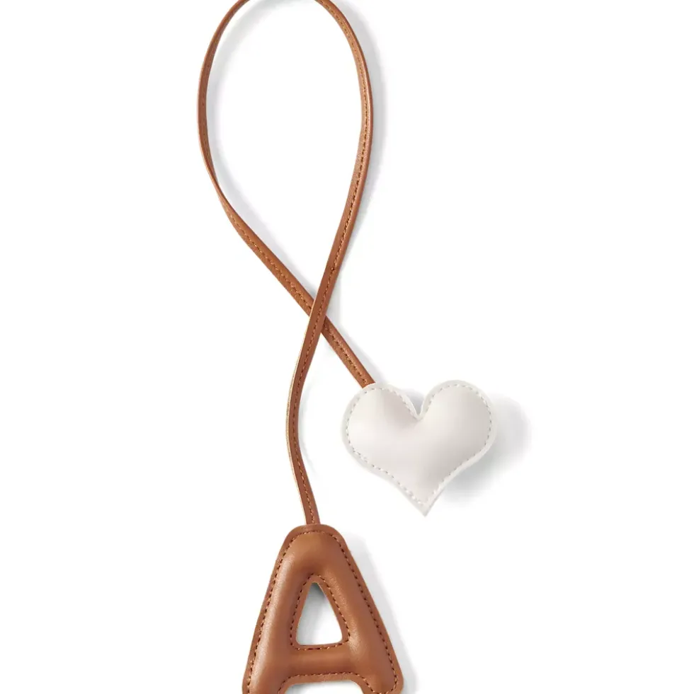 Letter A Faux Leather Bag Charm