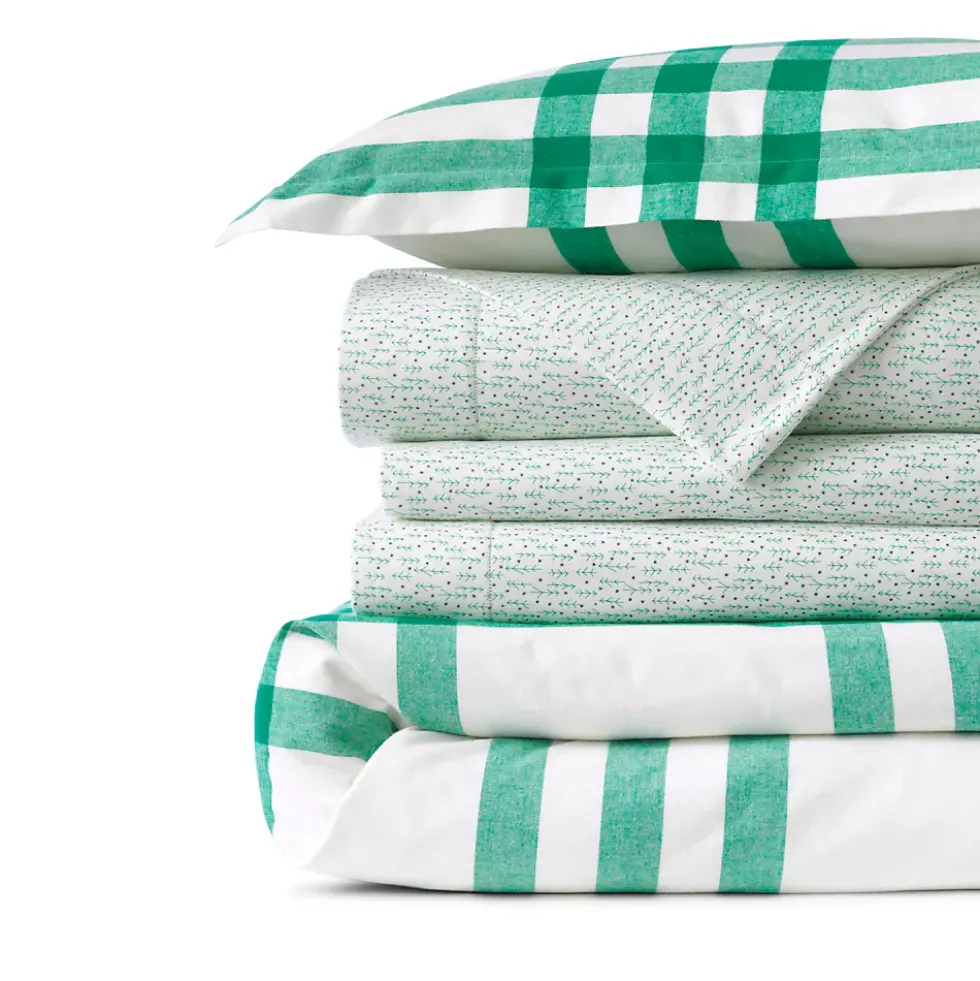 Luxe Supima Cotton Flannel Printed Duvet Bed Cover - 6oz