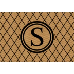 Matterly Neighburly Monogrammed Doormat Argyle