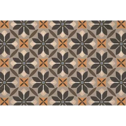 Matterly Skid Resistant Floral Mosaic Floor Mat