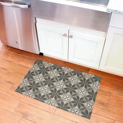 Matterly Skid Resistant Floral Mosaic Floor Mat